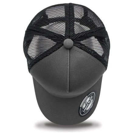 RCA Striped Trucker Cap - CHARCOAL/BLACK/WHTE - EMBROIDERED LOGO