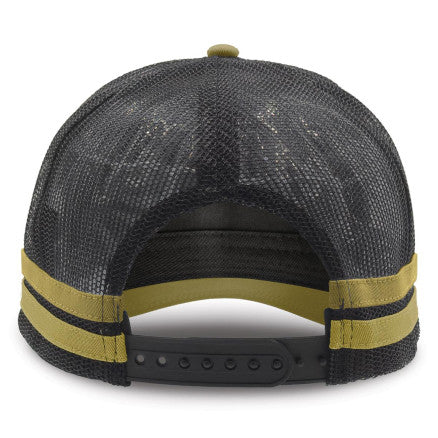 RCA Striped Trucker Cap - SAND/BLACK - EMBROIDERED LOGO